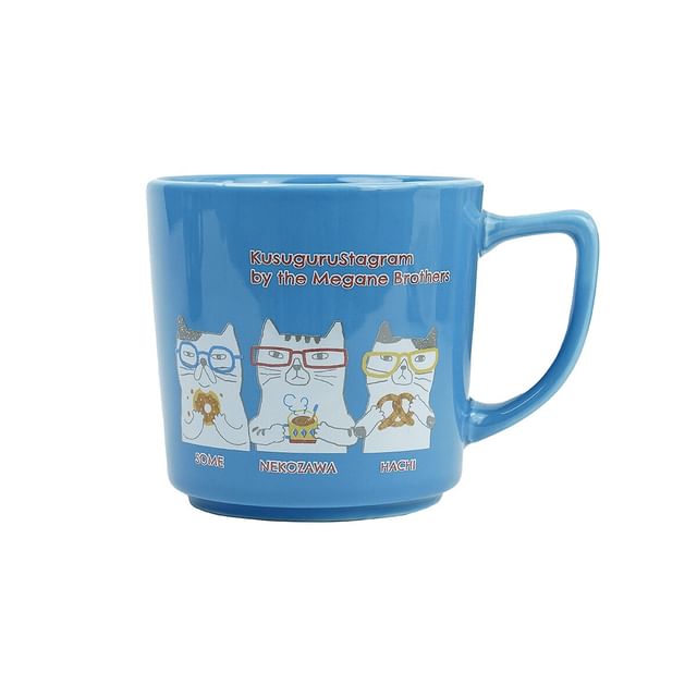 KUSUGURU JAPAN-Cat Nekomaruke Drinking Cup Blue