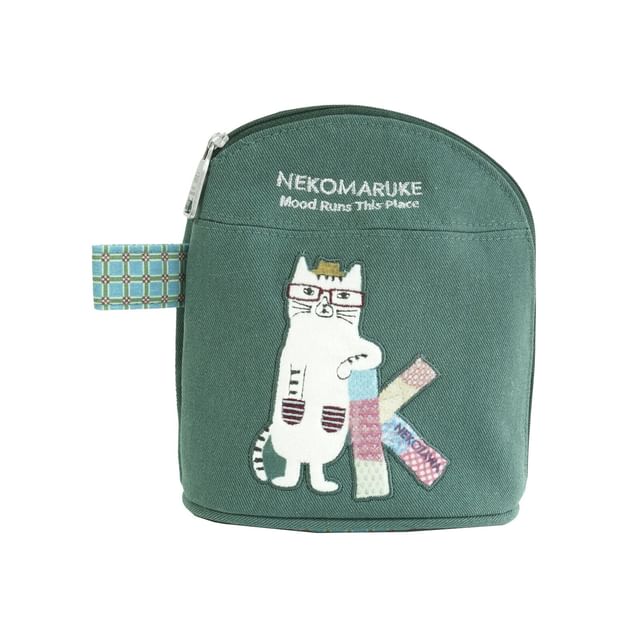 KUSUGURU JAPAN-Cat Nekomaruke Pouch Green-1 Pz