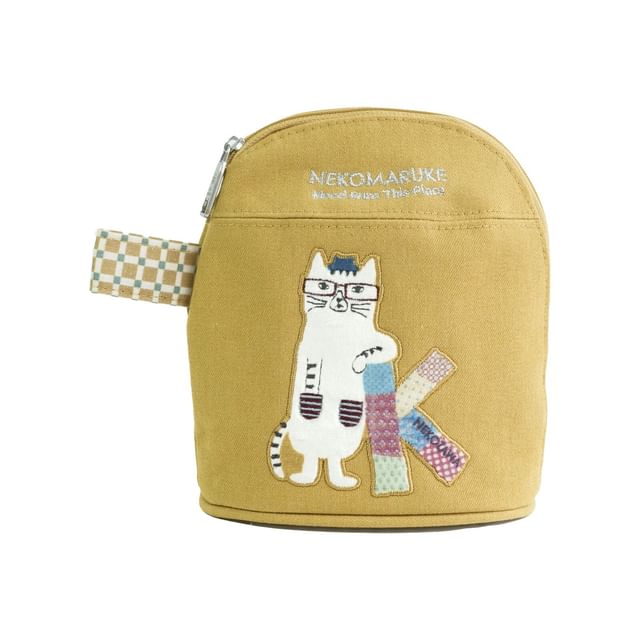 KUSUGURU JAPAN-Cat Nekomaruke Pouch Yellow