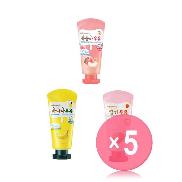 Kwailnara-Milk Cleansing Foam - 3 Types 5pcs Bundle Set