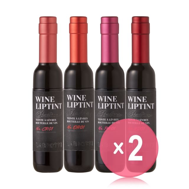LABIOTTE-Chateau Labiotte Wine Lip Tint - 4 Colors 2pcs Bundle Set