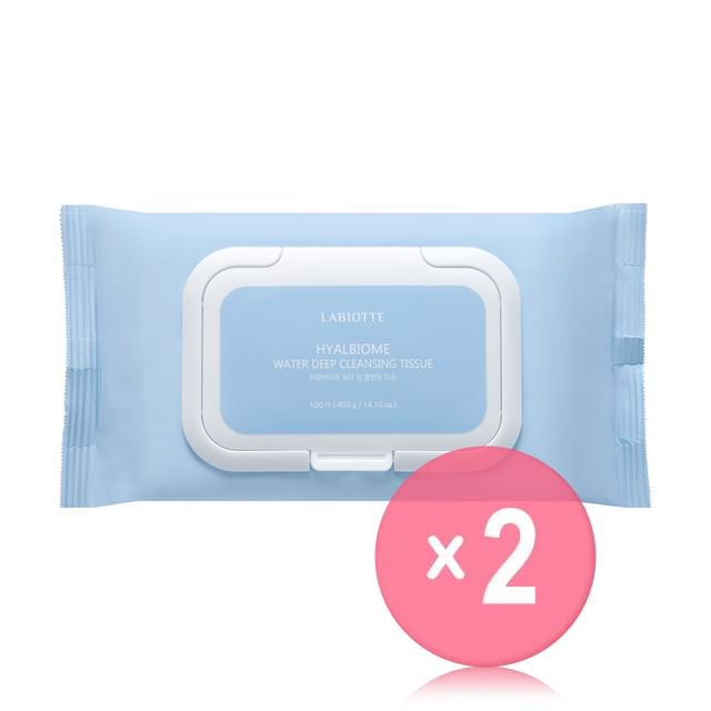 LABIOTTE-Hyalbiome Water Deep Cleansing Tissue 2pcs Bundle Set
