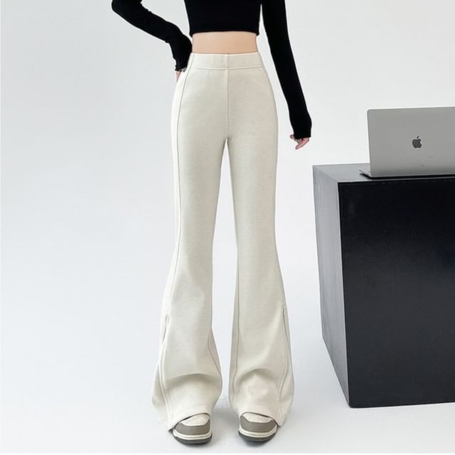 Lady Jean-High Rise Plain Flared Sweatpants Various Designs