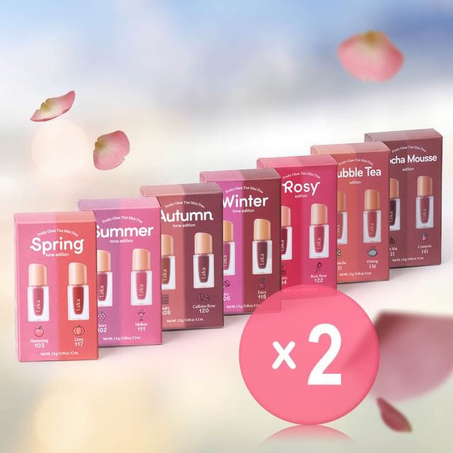 Laka-Fruity Glam Tint Mini Duo Special Set - 7 Types 2pcs Bundle Set
