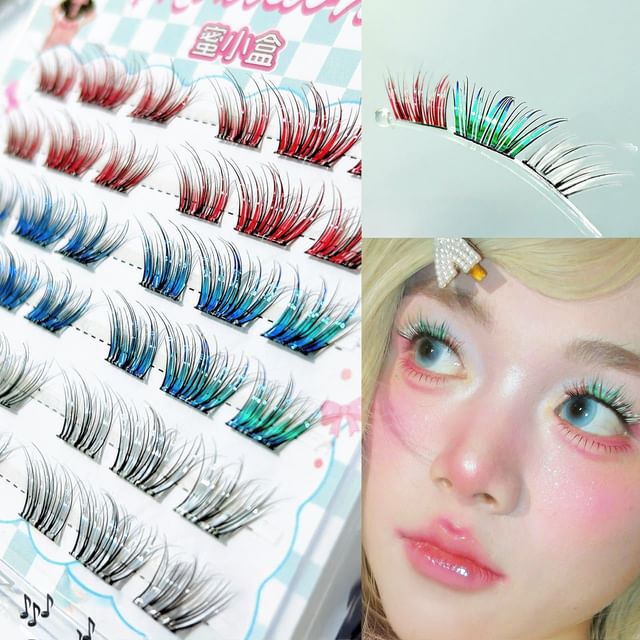 Lashie-Natural Wispy Colored Glue-Free Cluster False Eyelashes