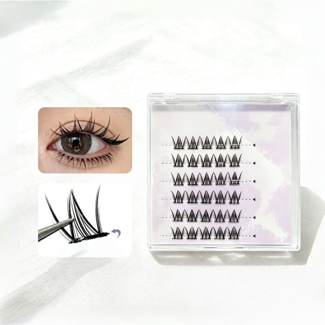 Lashie-Natural Wispy Glue Free Clusters False Eyelashes