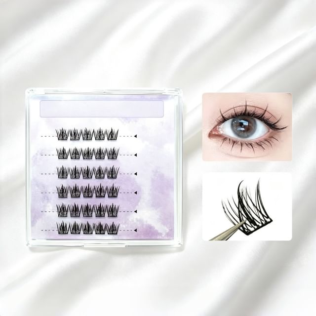 Lashie-Natural Wispy Glue Free Clusters False Eyelashes