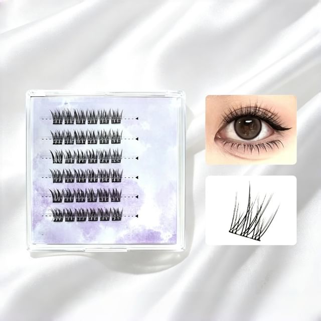 Lashie-Natural Wispy Glue Free Clusters False Eyelashes