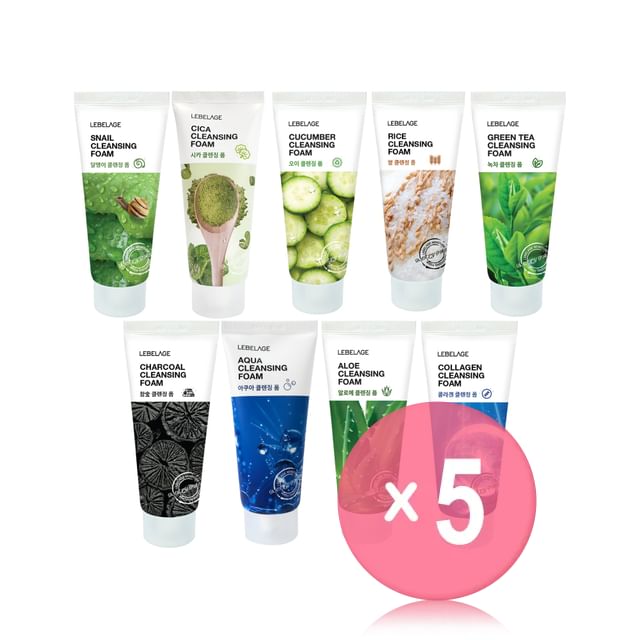 LEBELAGE-Cleansing Foam - 9 Types 5pcs Bundle Set