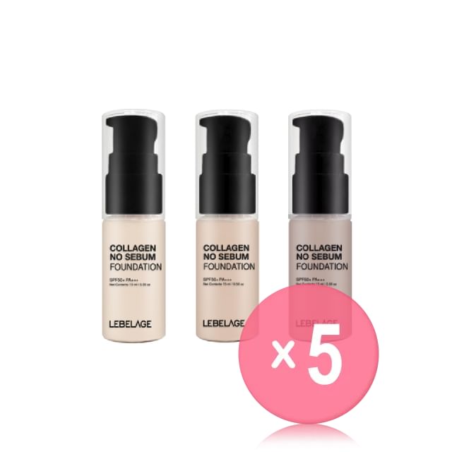 LEBELAGE-Collagen No Sebum Foundation Mini - 3 Colors 5pcs Bundle Set