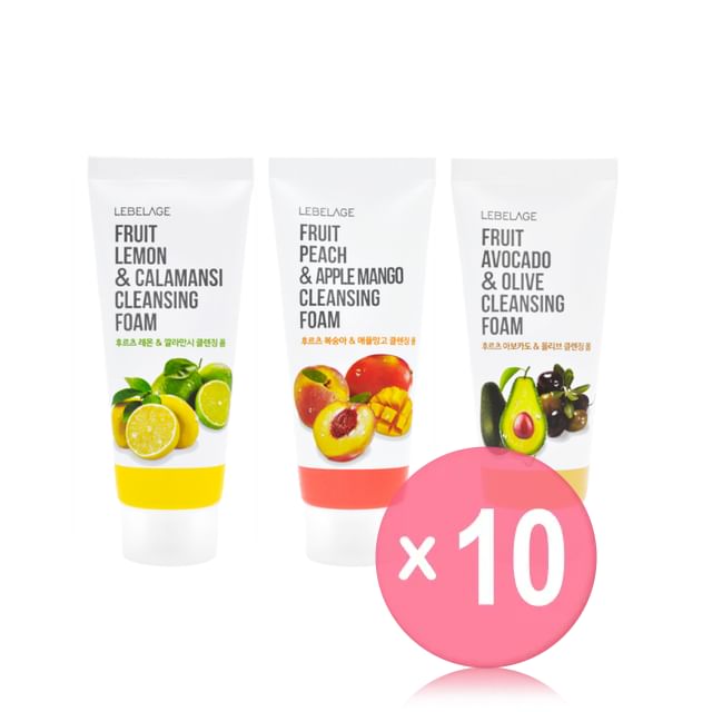 LEBELAGE-Fruit Cleansing Foam - 3 Types 10pcs Bundle Set
