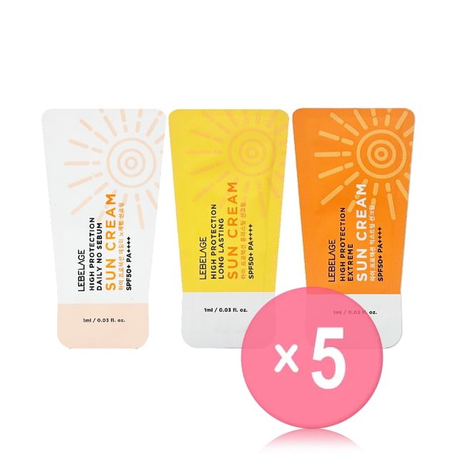 LEBELAGE-High Protection Sun Cream Sachet - 3 Types 5pcs Bundle Set