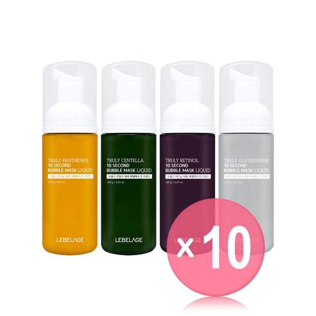 LEBELAGE-Truly 10 Second Bubble Mask Liquid - 4 Types 10pcs Bundle Set