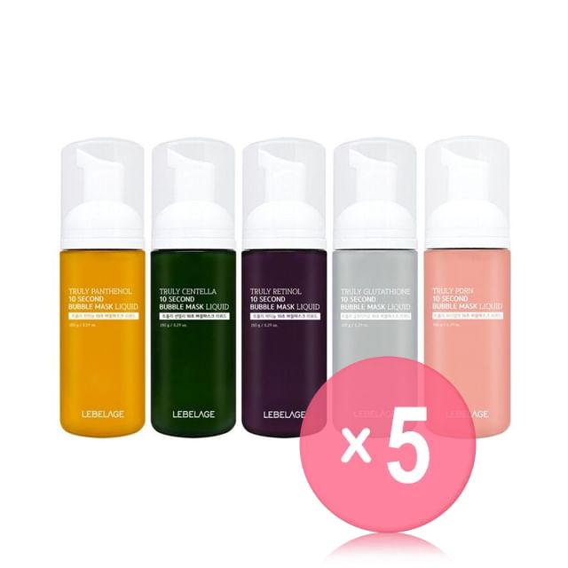 LEBELAGE-Truly 10 Second Bubble Mask Liquid - 5 Types 5pcs Bundle Set