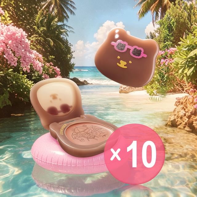 LEEMEMBER-Bear Hydrating Blush Highlighting Powder Hawaii Edition - 2 Colors 10pcs Bundle Set