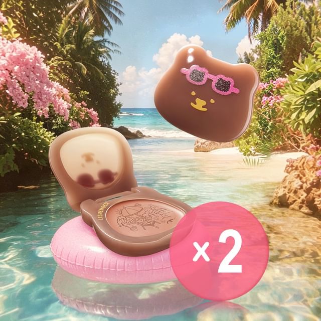 LEEMEMBER-Bear Hydrating Blush Highlighting Powder Hawaii Edition - 2 Colors 2pcs Bundle Set