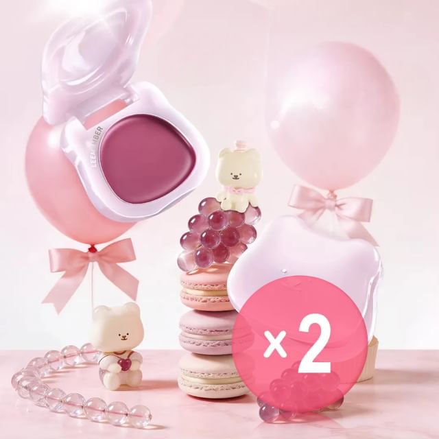 LEEMEMBER-Cheek Lip Cream Double Grape Edition - 2 Colors 2pcs Bundle Set