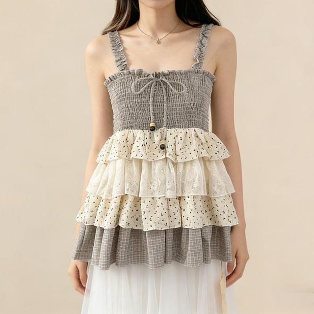 Lemongrass-Sleeveless Smocked Flowy Top
