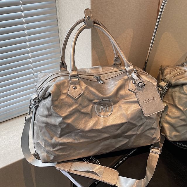leopar-Lettering Zip Carryall Bag