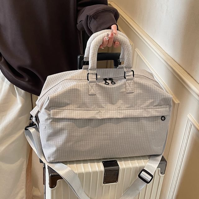leopar-Plaid Carryall Bag