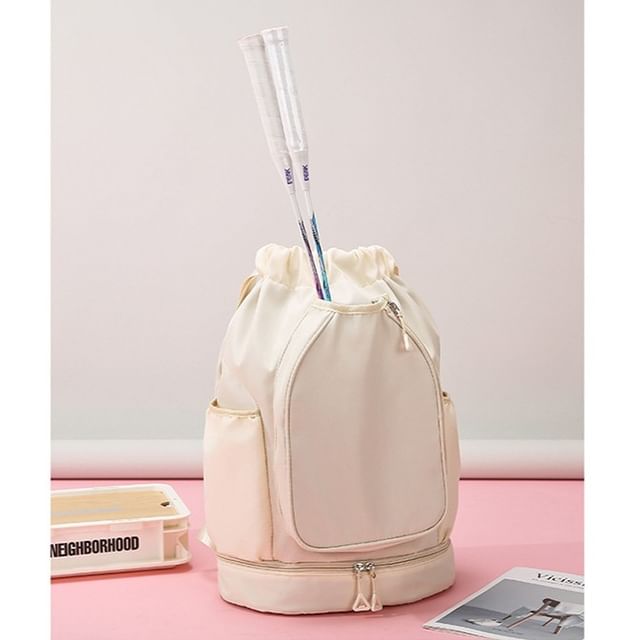 leopar-Plain Drawstring Backpack