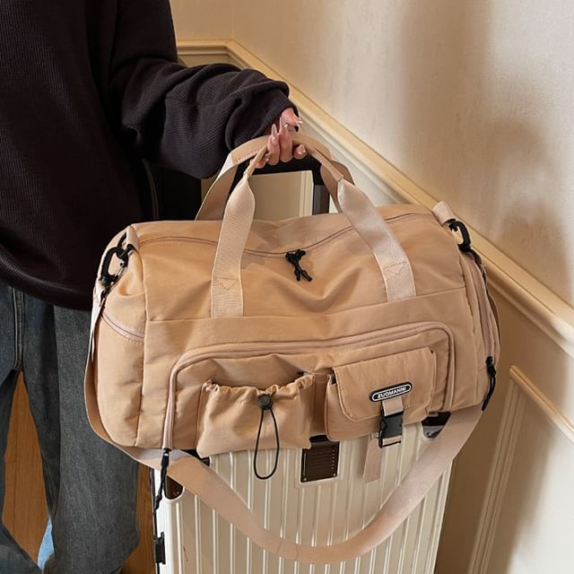 leopar-Plain Multi-Pocket Duffel Bag