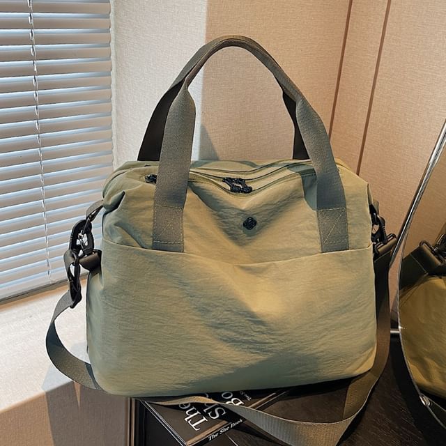 leopar-Textile Plain Crossbody Bag