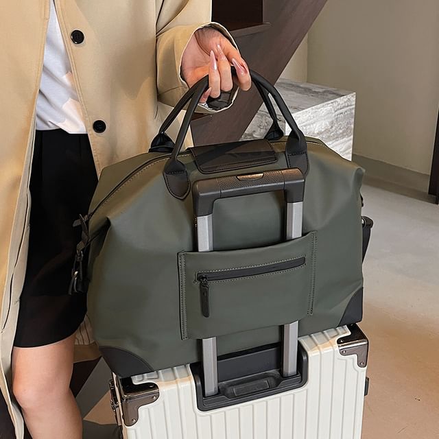 leopar-Two Tone Zip Carryall Bag
