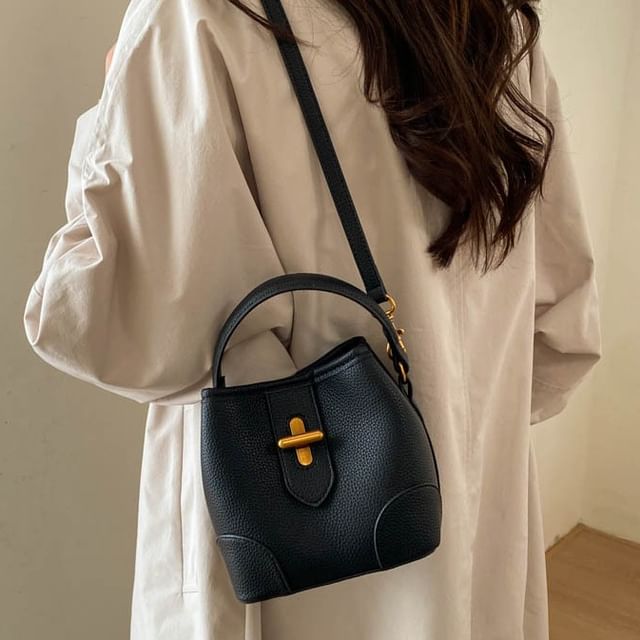 Letheroni-Faux Leather Bucket Bag