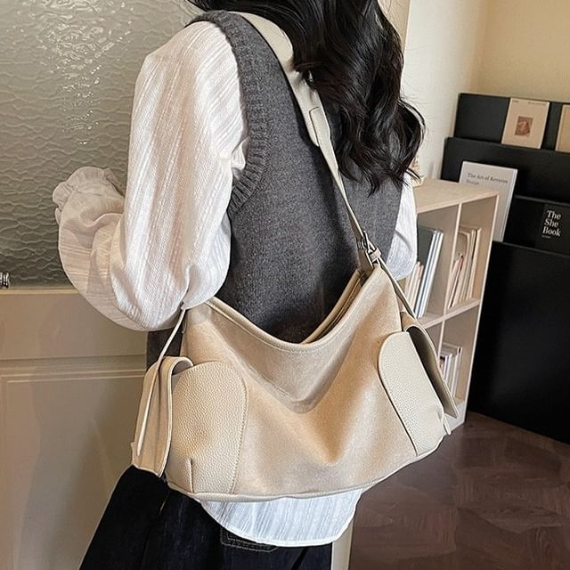 Letheroni-Faux Suede Shoulder Bag