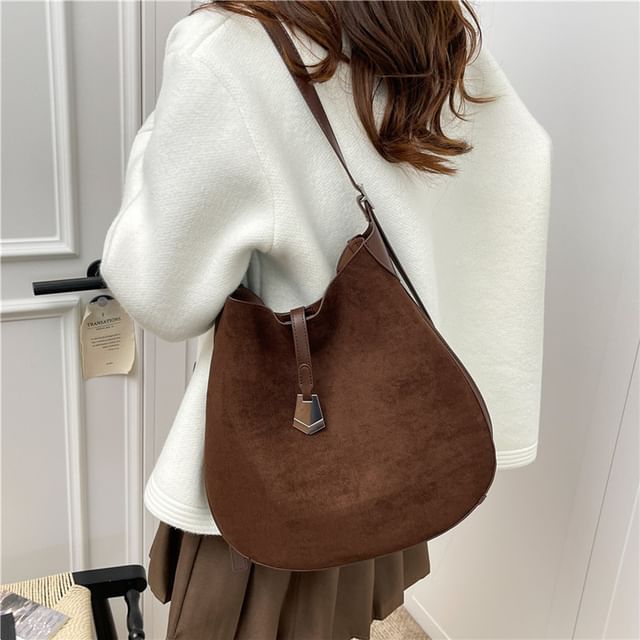 Letheroni-Faux Suede Shoulder Bag