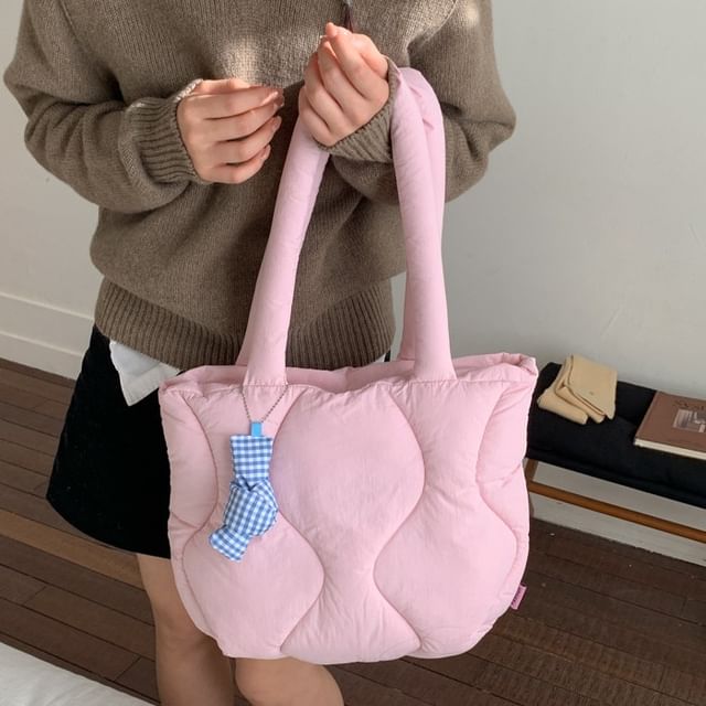 Letheroni-Plain Quilted Puffer Tote Bag