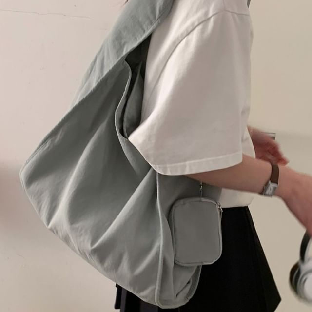 Letheroni-Set Plain Canvas Tote Bag Pouch