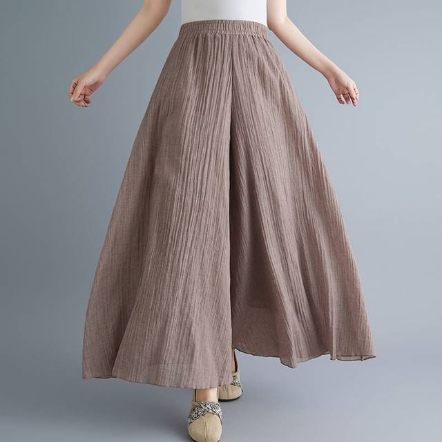Lewwe-High Waist Plain Culottes