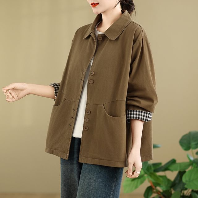 Lewwe-Long-Sleeve Plaid Lining Shirt