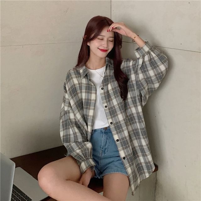 Lewwe-Long-Sleeve Plaid Shirt