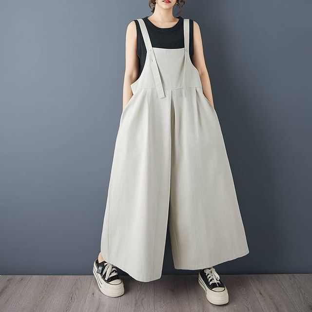 Lewwe-Plain Wide Leg Jumper Pants