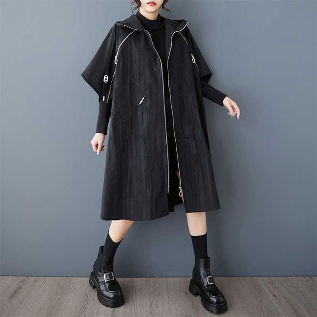 Lewwe-Short-Sleeve Plain Zip Jacket