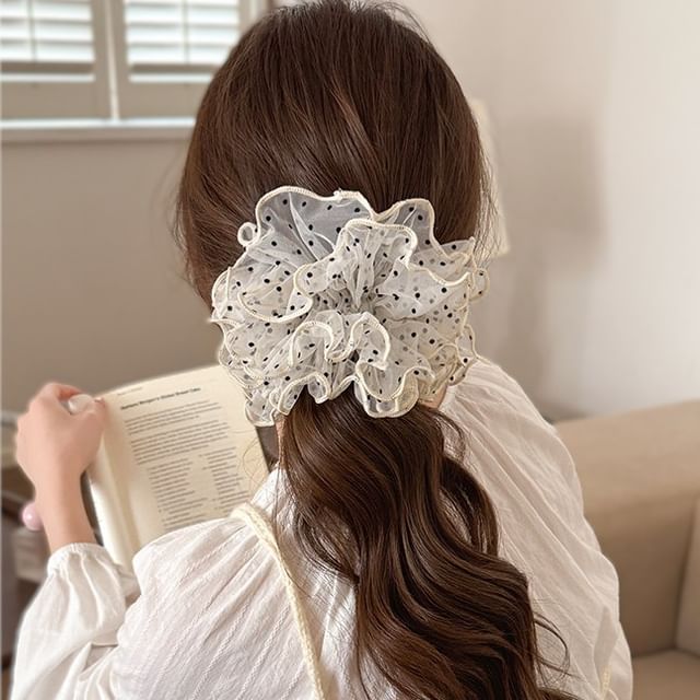 LIDO-Dotted Mesh Scrunchie