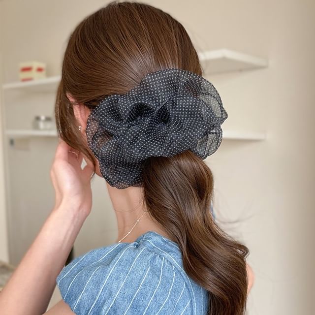 LIDO-Dotted Mesh Scrunchie