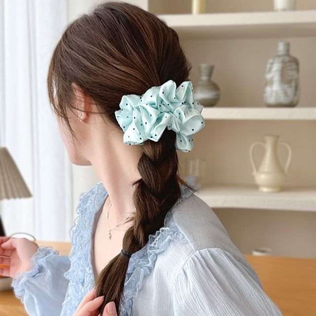 LIDO-Dotted Satin Scrunchie