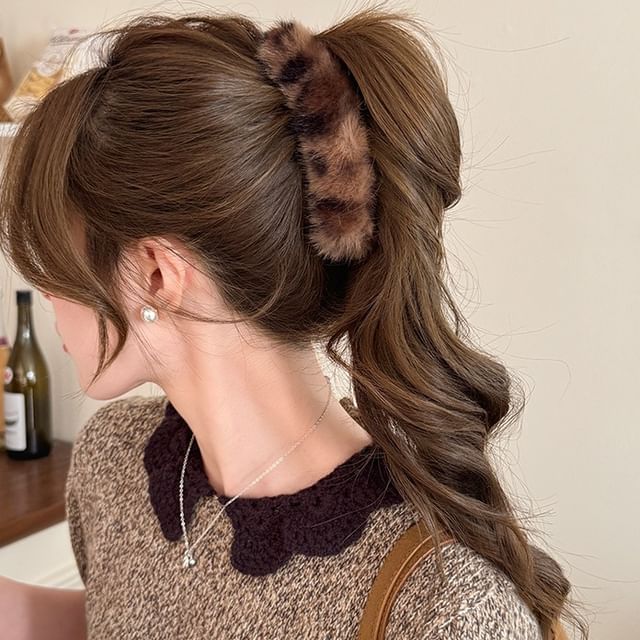 LIDO-Leopard Print Fluffy Hair Clip