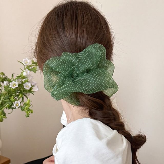 LIDO-Polka Dot Mesh Scrunchie
