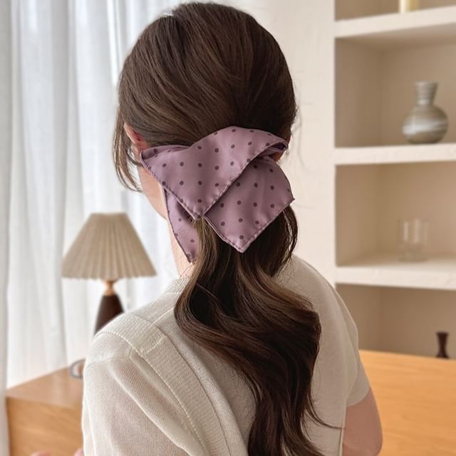 LIDO-Polka Dot Square Satin Scrunchie