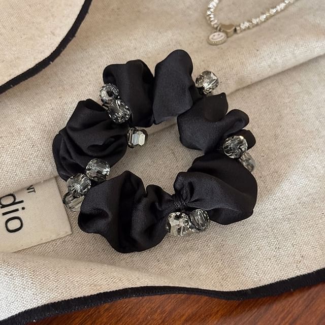 LIDO-Rhinestone Textile Scrunchie