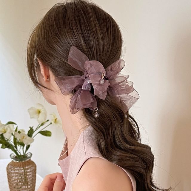 LIDO-Sequined Bow Scrunchie