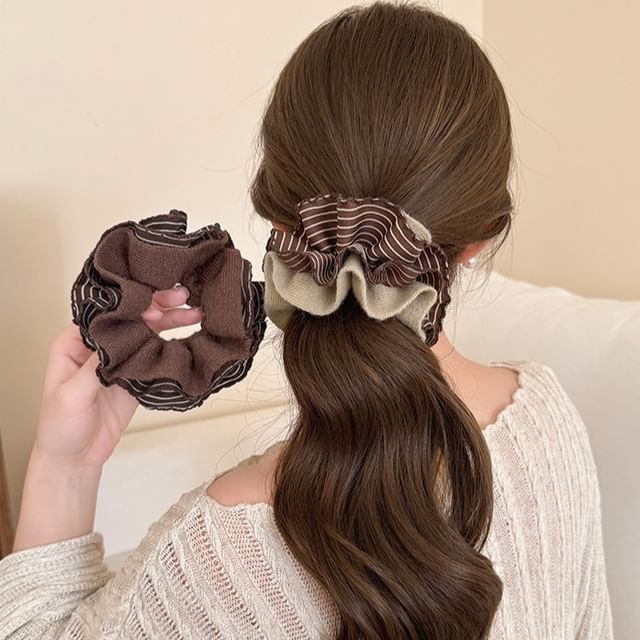 LIDO-Striped Layered Scrunchie