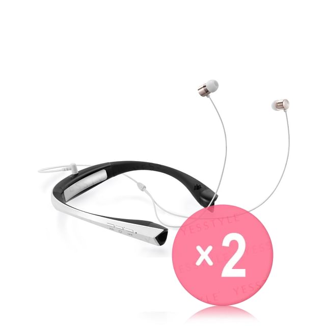 LIFETRONS-Portable Air Cleaner With DrumBass Wireless Bluetooth Headset 2pcs Bundle Set