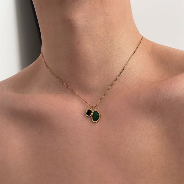 Lilafey-Agate Pendant Alloy Choker