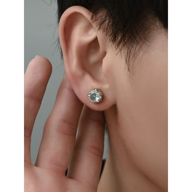 Lilafey-Claw Rhinestone Alloy Magnetic Stud Earring Set